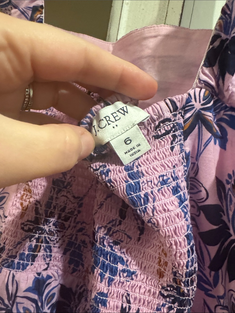 J. Crew Floral Ruffle Square Neck Smocked Midi Dress - Picture 13 of 13